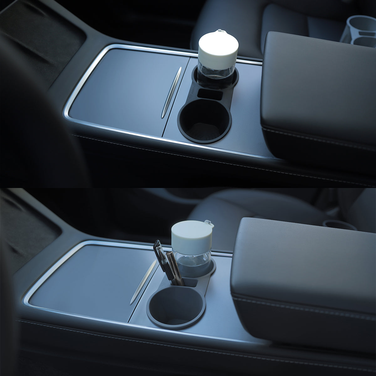 Silicone Center Console Cup Holder - Black