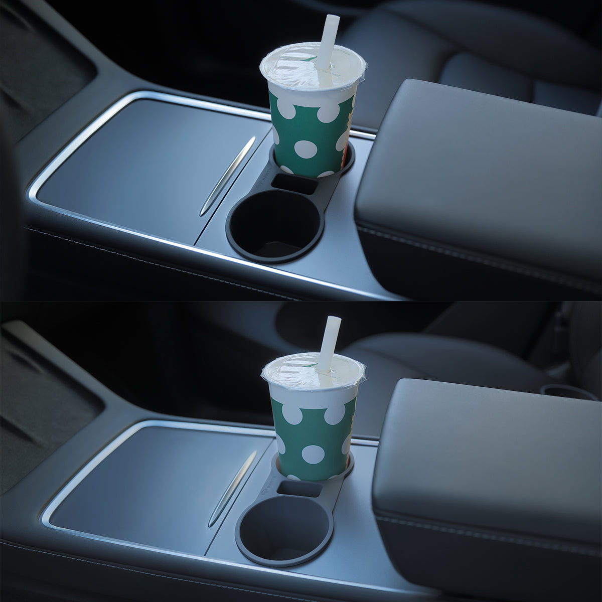 Silicone Center Console Cup Holder - Grey